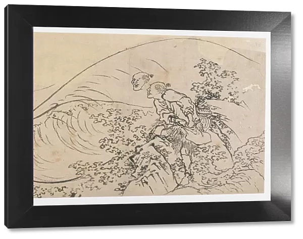 Fisherman Tossing Bait, Edo period, ca. 1830. Creator: Hokusai