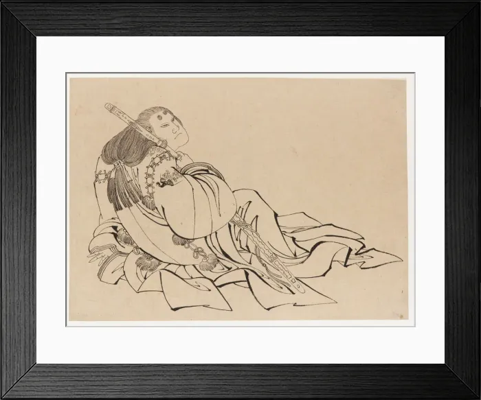 Framed Print : A Courtier, late 18th-early 19th century. Creator: Hokusai Framed Print : A Courtier, late 18th-early 19th century. Creator: Hokusai