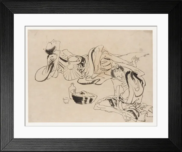 Framed Print : Summer sake sippers, late 18th-early 19th century. Creator: Hokusai Framed Print : Summer sake sippers, late 18th-early 19th century. Creator: Hokusai