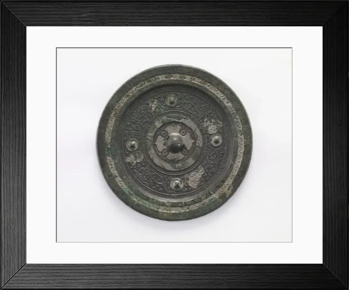 Framed Print : Mirror (chien), Eastern Han dynasty, 1st-2nd century. Creator: Unknown Framed Print : Mirror (chien), Eastern Han dynasty, 1st-2nd century. Creator: Unknown