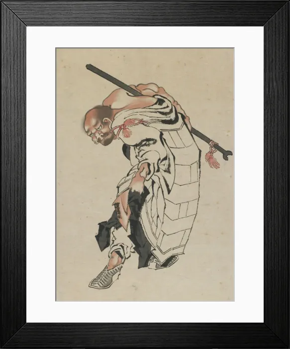 Framed Print : Buddhist figure, late 18th-early 19th century. Creator: Hokusai