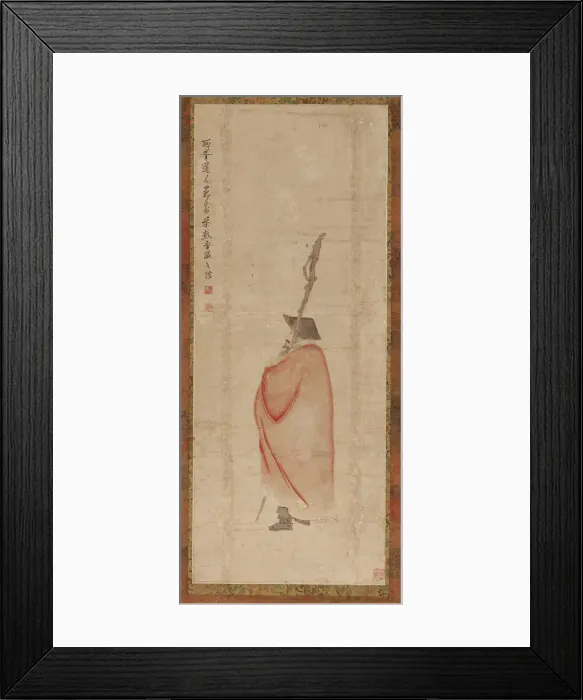 Framed Print : Standing man in a red coat, Qing dynasty, (18th century ?). Creator: Luo Ping Framed Print : Standing man in a red coat, Qing dynasty, (18th century ?). Creator: Luo Ping