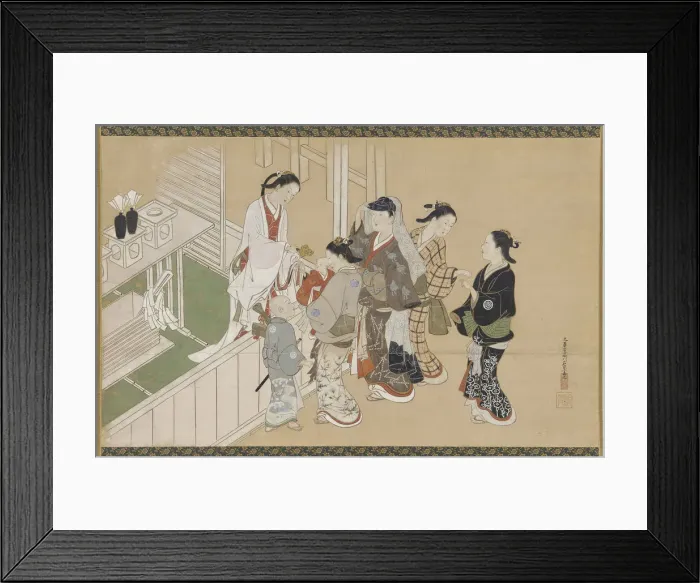 Framed Print : Infants first visit to a Shinto shrine, Edo period, late 17th-early 18th century Framed Print : Infants first visit to a Shinto shrine, Edo period, late 17th-early 18th century