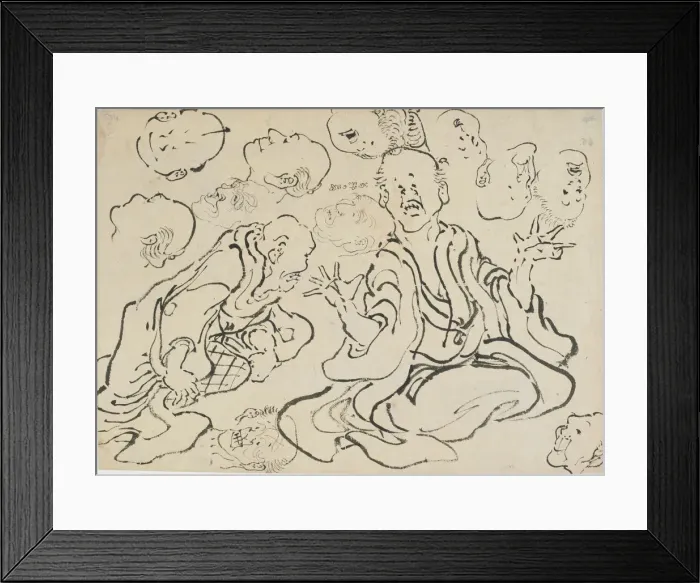 Framed Print : Various Faces, Edo period, ca. 1830. Creator: Hokusai Framed Print : Various Faces, Edo period, ca. 1830. Creator: Hokusai