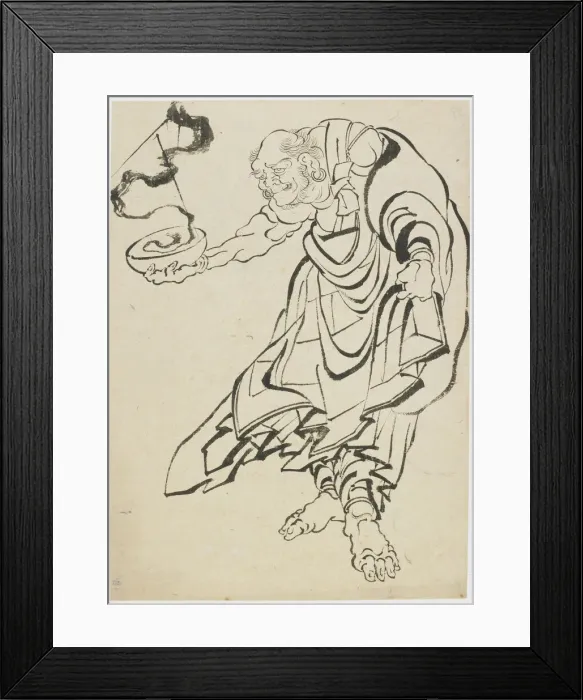 Framed Print : Buddhist figure, late 18th-early 19th century. Creator: Hokusai