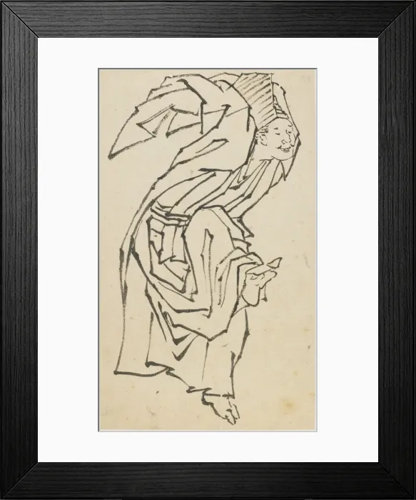 Framed Print : A Sambaso Dancer, late 18th-early 19th century. Creator: Hokusai Framed Print : A Sambaso Dancer, late 18th-early 19th century. Creator: Hokusai
