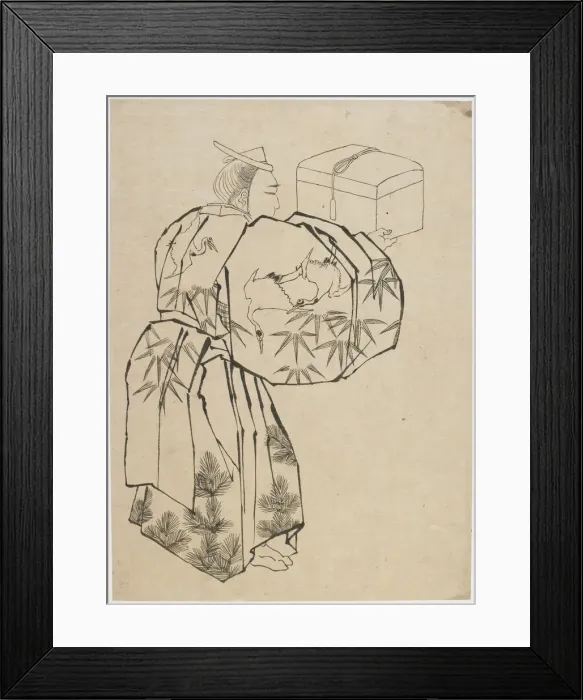 Framed Print : A court messenger, late 18th-early 19th century. Creator: Hokusai Framed Print : A court messenger, late 18th-early 19th century. Creator: Hokusai