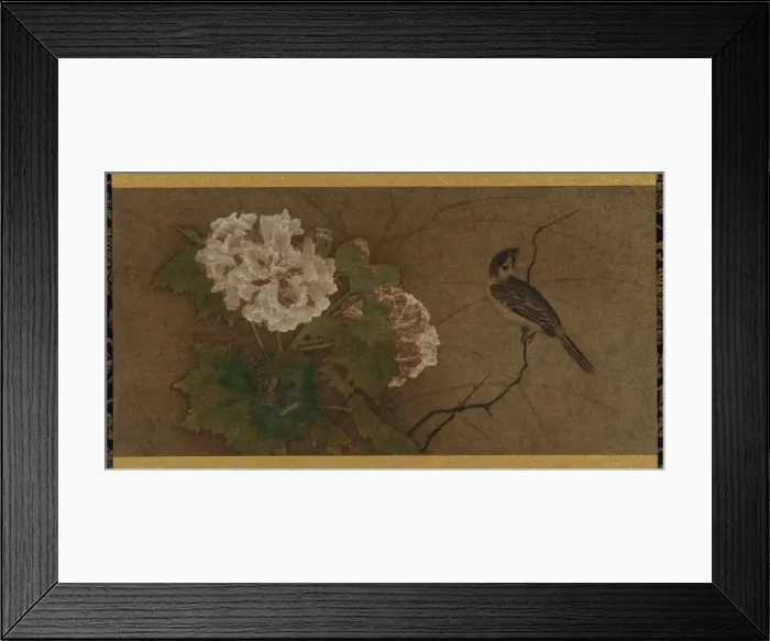 Framed Print : Bird and flowers, Muromachi period, 15th-16th century. Creator: Unknown Framed Print : Bird and flowers, Muromachi period, 15th-16th century. Creator: Unknown