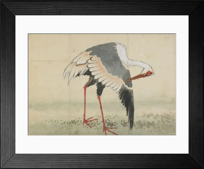 Framed Print : Crane, Edo period, late 18th-early 19th century. Creator: Hokusai Framed Print : Crane, Edo period, late 18th-early 19th century. Creator: Hokusai