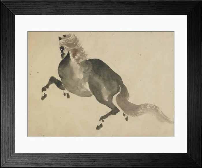 Framed Print : A running horse, late 18th-early 19th century. Creator: Hokusai Framed Print : A running horse, late 18th-early 19th century. Creator: Hokusai
