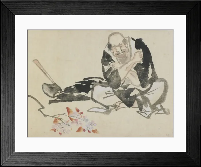 Framed Print : Buddhist allegory of a priest burning cherry branches, late 18th-early 19th century Framed Print : Buddhist allegory of a priest burning cherry branches, late 18th-early 19th century