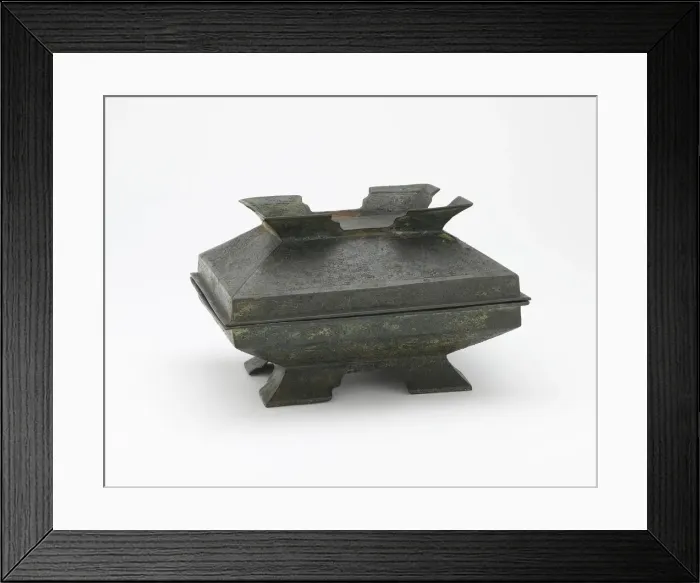 Framed Print : Ritual serving vessel with lid (fu) and dragons, Eastern Zhou dynasty, 6th century BCE Framed Print : Ritual serving vessel with lid (fu) and dragons, Eastern Zhou dynasty, 6th century BCE