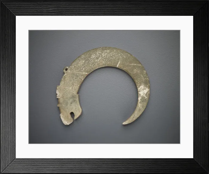 Framed Print : Crescent-shaped pendant in the form of a dragon, Eastern Zhou dynasty Framed Print : Crescent-shaped pendant in the form of a dragon, Eastern Zhou dynasty