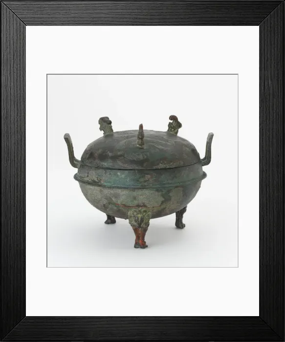 Framed Print : Lidded food cauldron (ding) with painted decoration, Han dynasty, 206 BCE-220 CE Framed Print : Lidded food cauldron (ding) with painted decoration, Han dynasty, 206 BCE-220 CE
