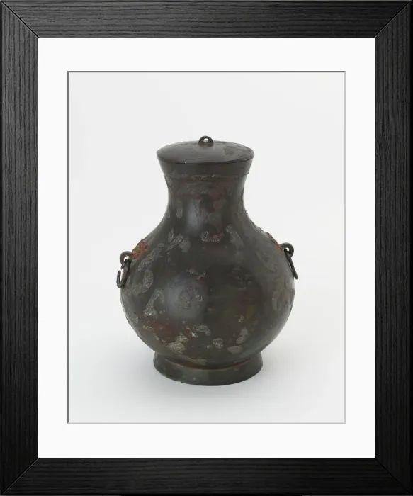 Framed Print : Lidded ritual container (hu) with painted decoration, Han dynasty, 206 BCE-220 CE Framed Print : Lidded ritual container (hu) with painted decoration, Han dynasty, 206 BCE-220 CE
