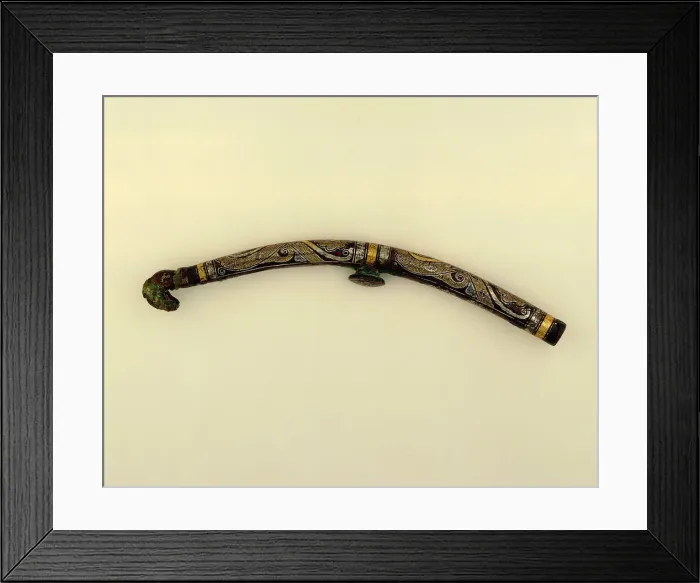 Framed Print : Garment hook (daigou), Eastern Zhou to Western Han dynasty, 3rd century BCE Framed Print : Garment hook (daigou), Eastern Zhou to Western Han dynasty, 3rd century BCE