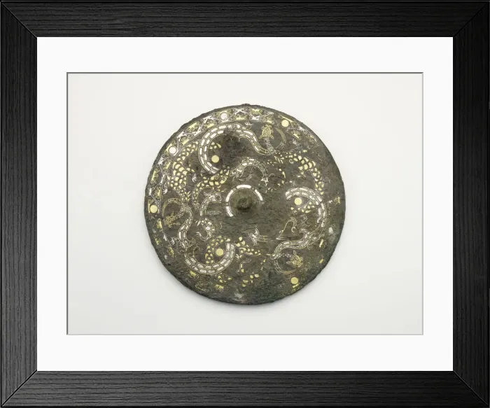 Framed Print : Mirror with dragons, Eastern Zhou dynasty, 5th-4th century BCE. Creator: Unknown Framed Print : Mirror with dragons, Eastern Zhou dynasty, 5th-4th century BCE. Creator: Unknown