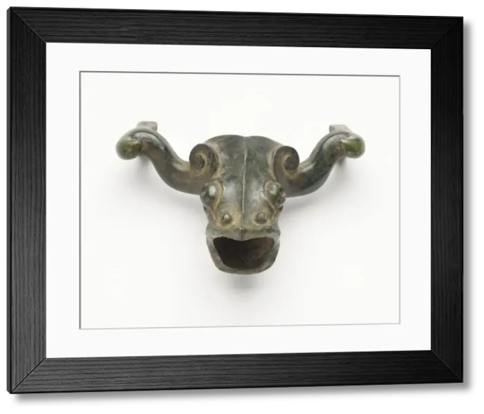 Framed Print : Ornament in the form of a ram head, Han dynasty, 206 BCE-220 CE. Creator: Unknown Framed Print : Ornament in the form of a ram head, Han dynasty, 206 BCE-220 CE. Creator: Unknown