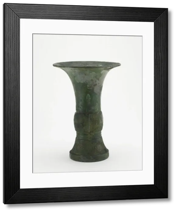Framed Print : Ritual wine cup (gu), Late Shang dynasty, ca. 1200-1100 BCE. Creator: Unknown Framed Print : Ritual wine cup (gu), Late Shang dynasty, ca. 1200-1100 BCE. Creator: Unknown