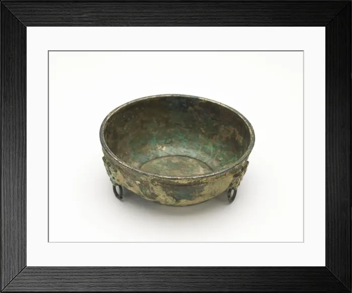 Framed Print : Bowl with masks and ring handles, Han dynasty, 206 BCE-220 CE. Creator: Unknown Framed Print : Bowl with masks and ring handles, Han dynasty, 206 BCE-220 CE. Creator: Unknown