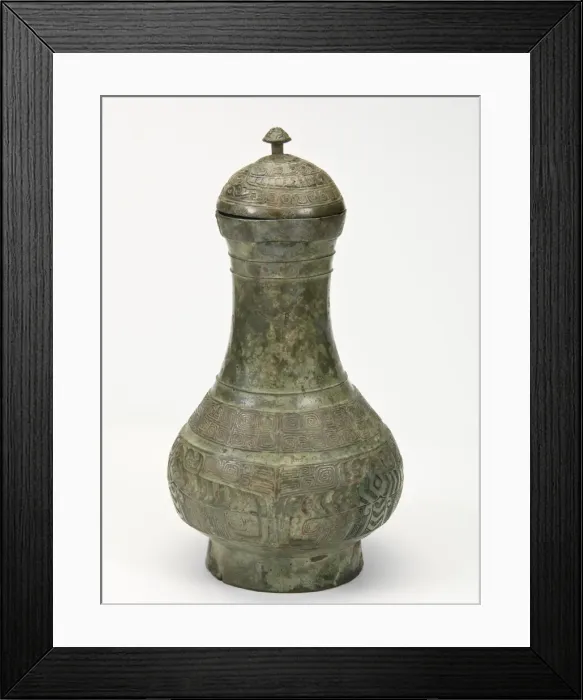 Framed Print : Lidded ritual vessel (hu) with birds and snake, Late Shang dynasty, ca. 1300-1200 BCE Framed Print : Lidded ritual vessel (hu) with birds and snake, Late Shang dynasty, ca. 1300-1200 BCE