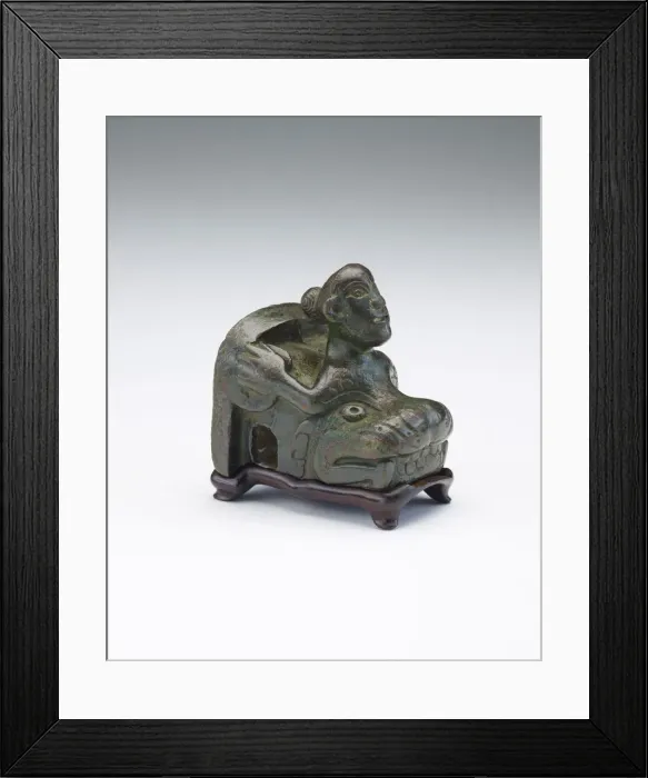 Framed Print : Linchpin on the form of a figure and dragon head, Han dynasty, 122-125. Creator: Unknown Framed Print : Linchpin on the form of a figure and dragon head, Han dynasty, 122-125. Creator: Unknown