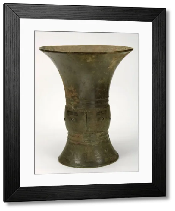 Framed Print : Ritual wine container (zun) with taotie and dragons, Late Shang dynasty, ca Framed Print : Ritual wine container (zun) with taotie and dragons, Late Shang dynasty, ca