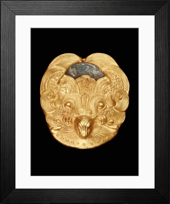 Framed Print : Sleeve-weight in the form of a plaque, Late Eastern Zhou dynasty, poss Framed Print : Sleeve-weight in the form of a plaque, Late Eastern Zhou dynasty, poss