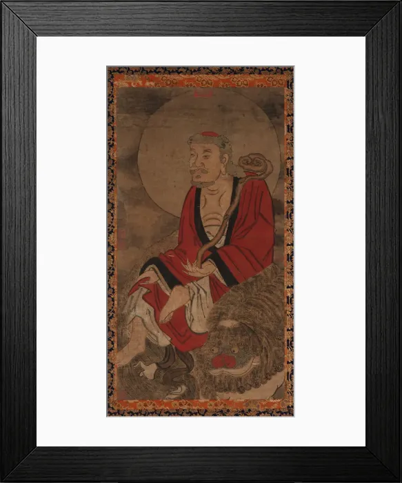 Framed Print : Luohan and lion, Ming dynasty, 1368-1644. Creator: Unknown Framed Print : Luohan and lion, Ming dynasty, 1368-1644. Creator: Unknown