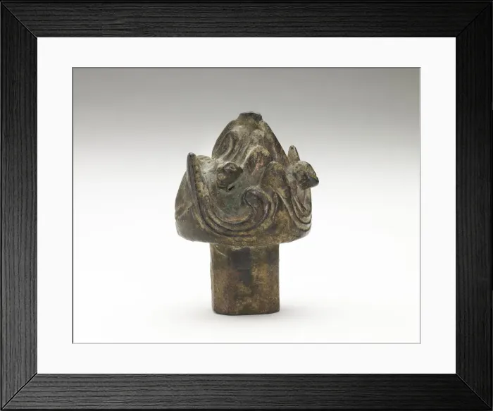 Framed Print : Finial with hills and animals (boshan), Han dynasty, 206 BCE-220 CE. Creator: Unknown Framed Print : Finial with hills and animals (boshan), Han dynasty, 206 BCE-220 CE. Creator: Unknown