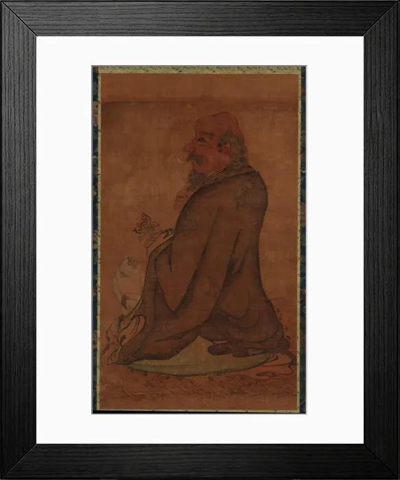 Framed Print : Luohan with a White Monkey, Late Ming or early Qing dynasty, 17th century Framed Print : Luohan with a White Monkey, Late Ming or early Qing dynasty, 17th century