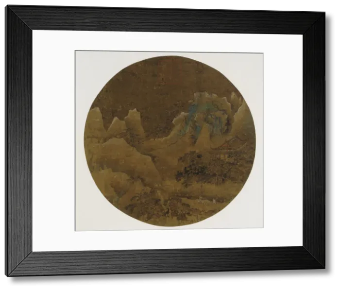Framed Print : Mountain landscape: crags, temple and pines, Ming dynasty, 1368-1644. Creator: Unknown Framed Print : Mountain landscape: crags, temple and pines, Ming dynasty, 1368-1644. Creator: Unknown