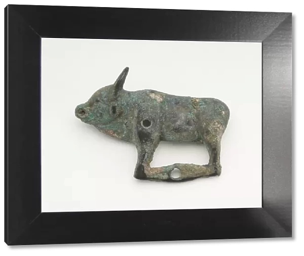 Ornament in the form of a standing bull, Han dynasty, 206 BCE-220 CE. Creator: Unknown