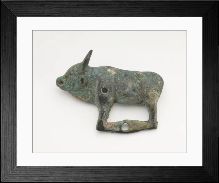 Framed Print : Ornament in the form of a standing bull, Han dynasty, 206 BCE-220 CE. Creator: Unknown Framed Print : Ornament in the form of a standing bull, Han dynasty, 206 BCE-220 CE. Creator: Unknown