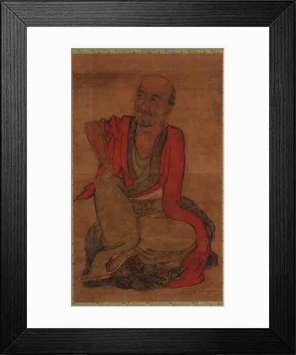 Framed Print : Luohan on a Water Buffalo Skin, Late Ming or early Qing dynasty, 17th century