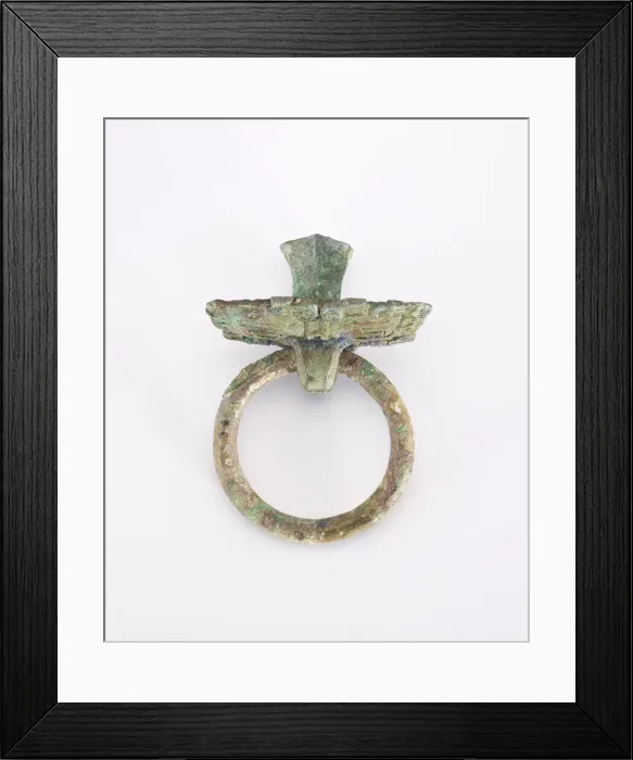 Framed Print : Mask and ring handle, Han dynasty, 206 BCE-220 CE. Creator: Unknown