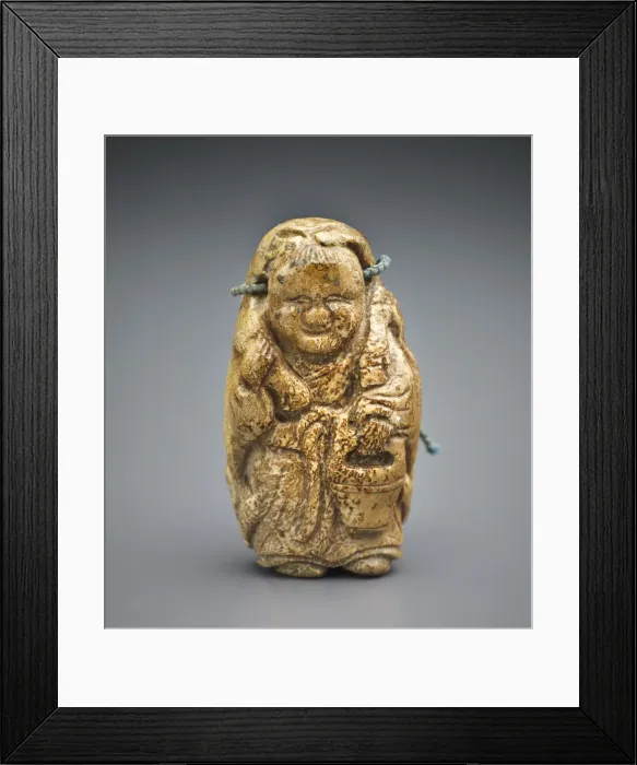 Framed Print : Tanzi wearing a deer skin and holding a bucket, Late Ming- Qing dynasty Framed Print : Tanzi wearing a deer skin and holding a bucket, Late Ming- Qing dynasty