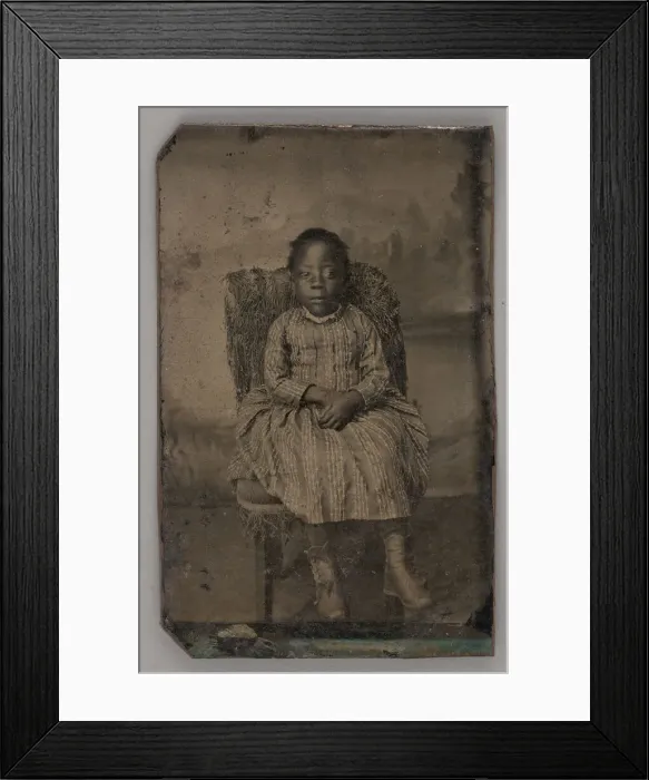 Framed Print : Untitled (Portrait of a Seated Girl), 1880. Creator: Unknown Framed Print : Untitled (Portrait of a Seated Girl), 1880. Creator: Unknown