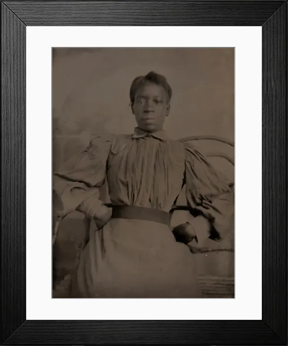 Framed Print : Untitled (Portrait of a Seated Woman), 1875. Creator: Unknown Framed Print : Untitled (Portrait of a Seated Woman), 1875. Creator: Unknown