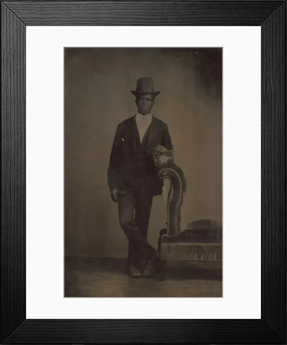 Framed Print : Untitled (Portrait of a Standing Man), 1875. Creator: Unknown Framed Print : Untitled (Portrait of a Standing Man), 1875. Creator: Unknown