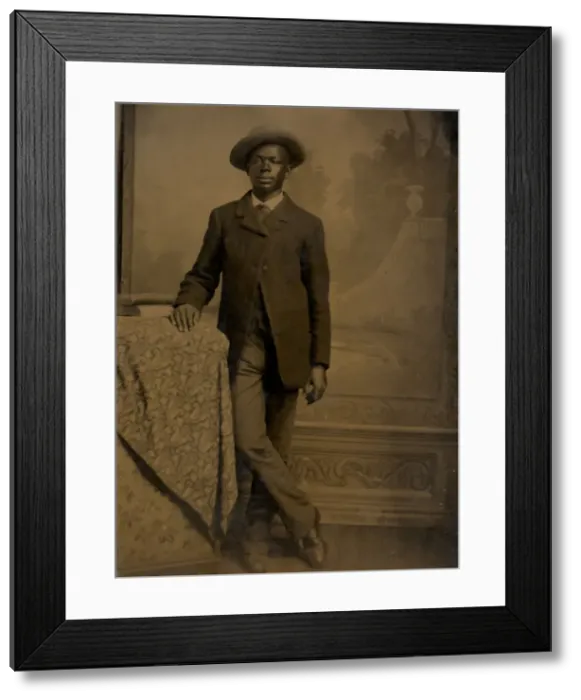 Framed Print : Untitled (Portrait of a Standing Man), 1880. Creator: Unknown Framed Print : Untitled (Portrait of a Standing Man), 1880. Creator: Unknown