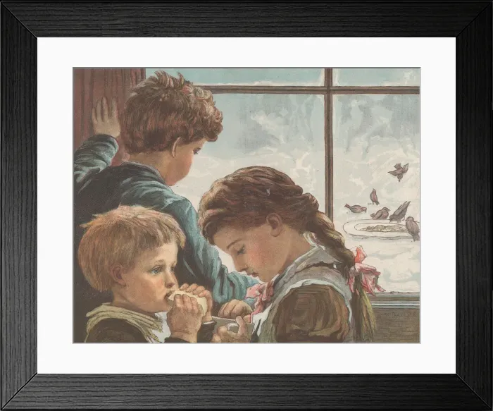 Framed Print : Hungry Birds, from The Graphic'Christmas Number, December 2, 1882 Framed Print : Hungry Birds, from The Graphic'Christmas Number, December 2, 1882