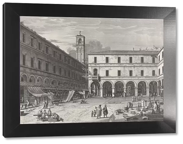 View of the market square near the church of San Giacomo, 1763. 1763