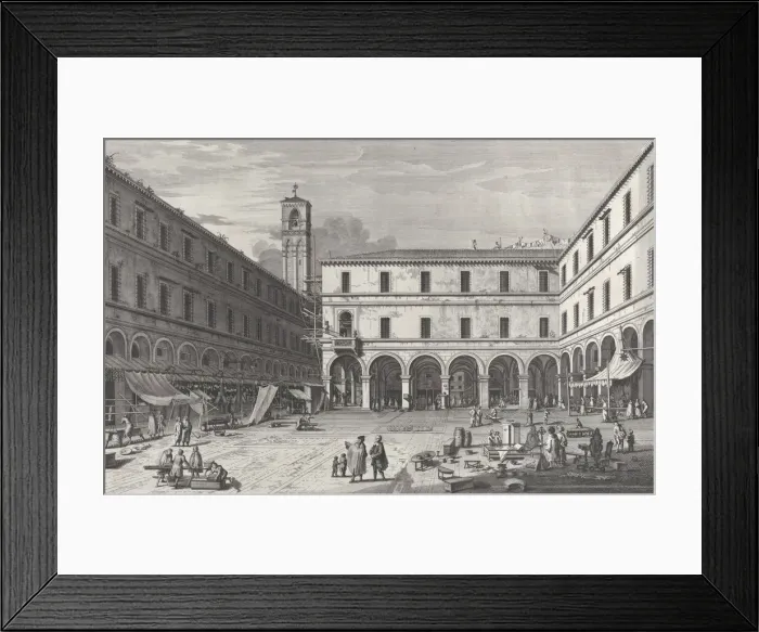 Framed Print : View of the market square near the church of San Giacomo, 1763. 1763 Framed Print : View of the market square near the church of San Giacomo, 1763. 1763
