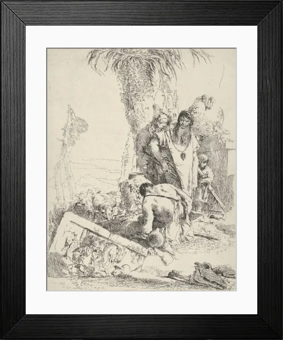 Framed Print : Shepherd with Two Magicians, from the Scherzi, ca. 1743-57 Framed Print : Shepherd with Two Magicians, from the Scherzi, ca. 1743-57
