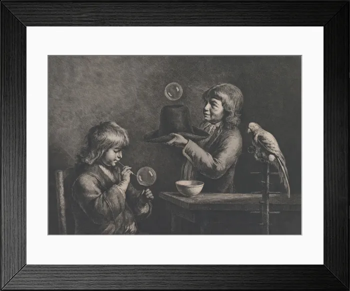 Framed Print : Soap Bubbles, 1799. Creator: Jean-Jacques de Boissieu Framed Print : Soap Bubbles, 1799. Creator: Jean-Jacques de Boissieu