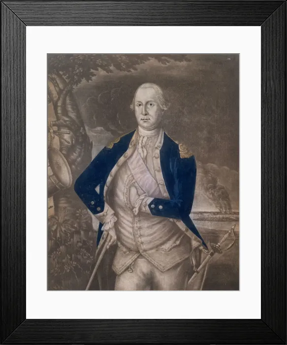 Framed Print : His Excellency George Washington Esq-r. ca. 1777. Creators: Joseph Hiller, Samuel Blyth Framed Print : His Excellency George Washington Esq-r. ca. 1777. Creators: Joseph Hiller, Samuel Blyth