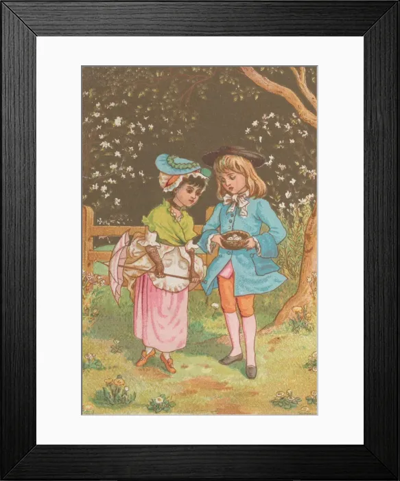 Framed Print : Valentine, ca. 1880. Creator: Catherine Greenaway Framed Print : Valentine, ca. 1880. Creator: Catherine Greenaway