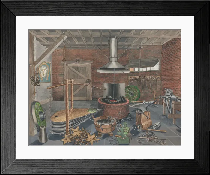 Framed Print : Blacksmith Shop, 1935  /  1942. Creator: Perkins Harnly