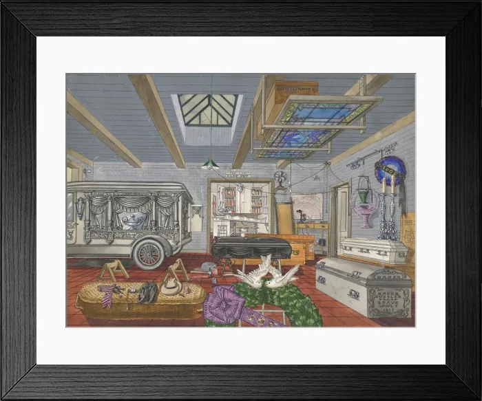 Framed Print : Garage of Funeral Parlor, 1917, 1935 / 1942. Creator: Perkins Harnly Framed Print : Garage of Funeral Parlor, 1917, 1935 / 1942. Creator: Perkins Harnly